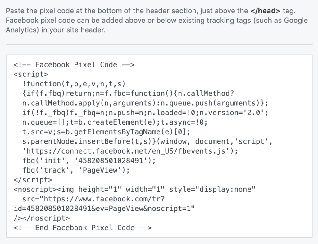 Facebook Pixel Basiscode