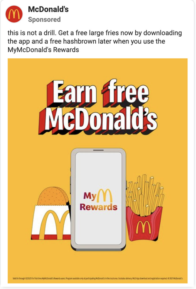 Facebook Ad von McDonald's
