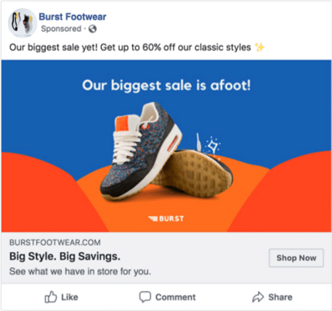 Facebook Ad von Burst Footwear