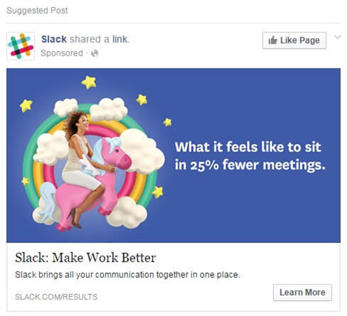 Facebook-Ad von Slack