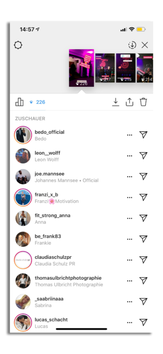 Wer hat die Instagram Story gesehen?