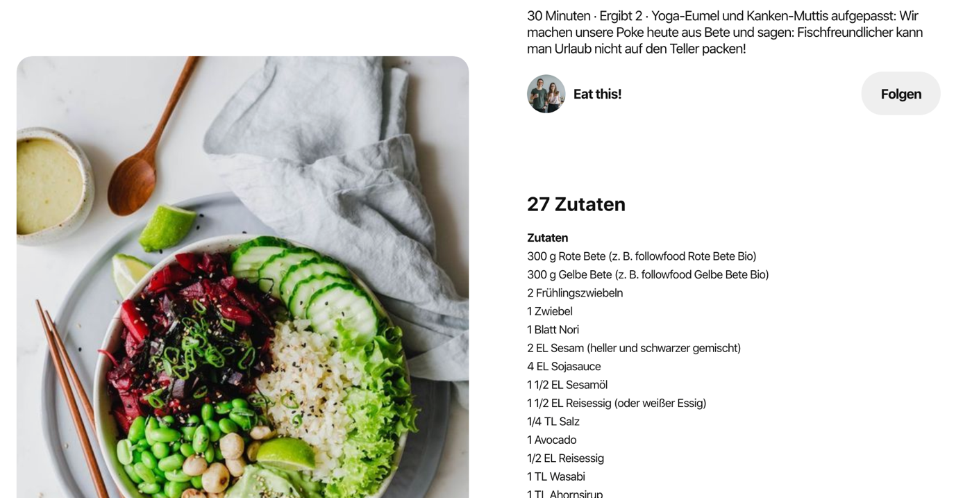 Rezept auf Pinterest