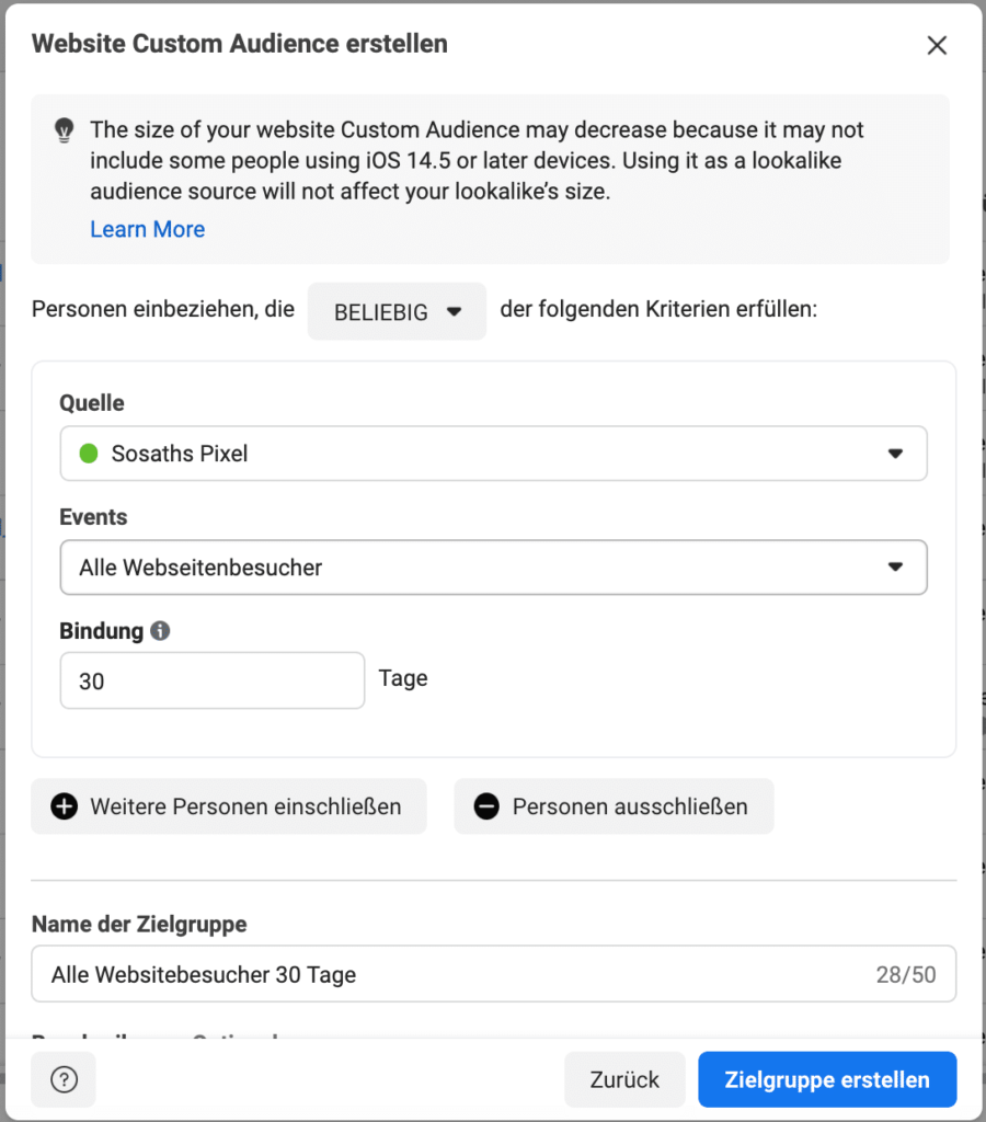 facebook custom audience erstellen