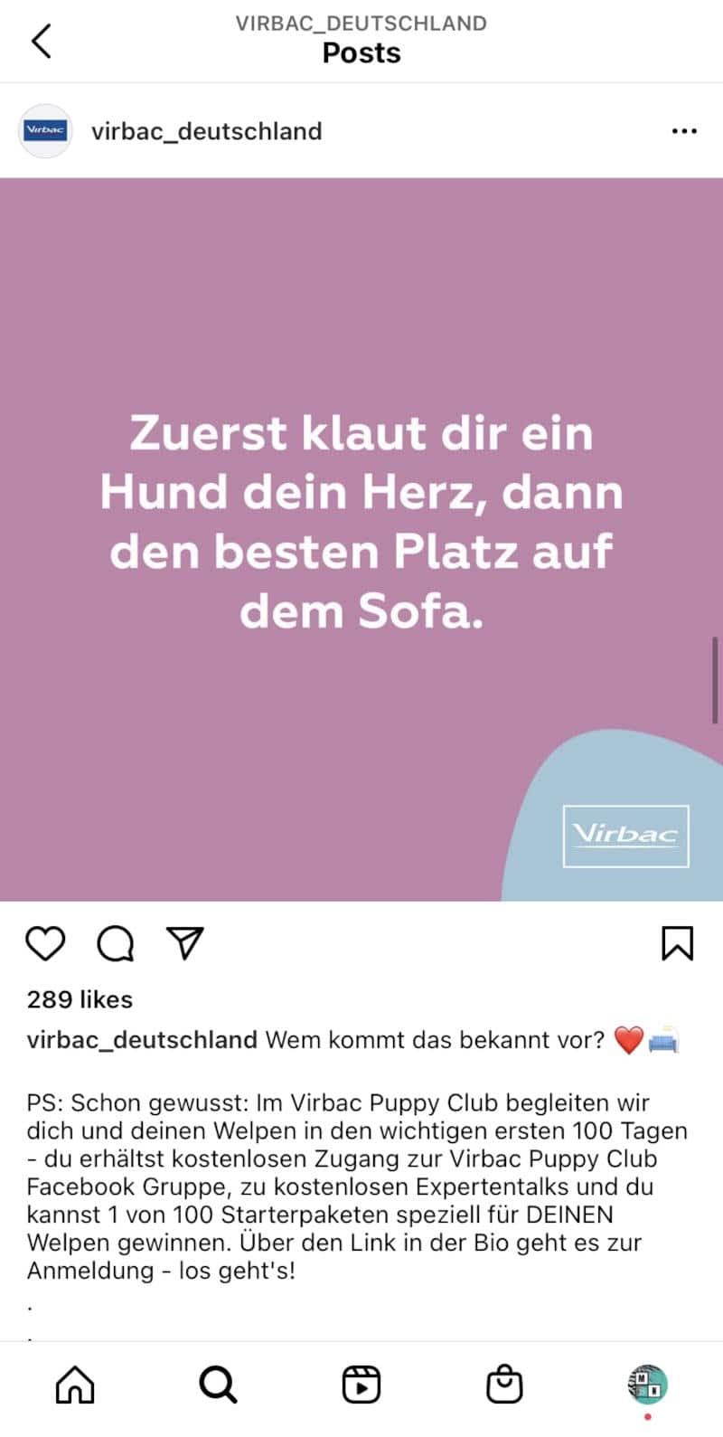 Man sieht einen Gewinnspiel-Aufruf einer Instagram Unternehmensseite.