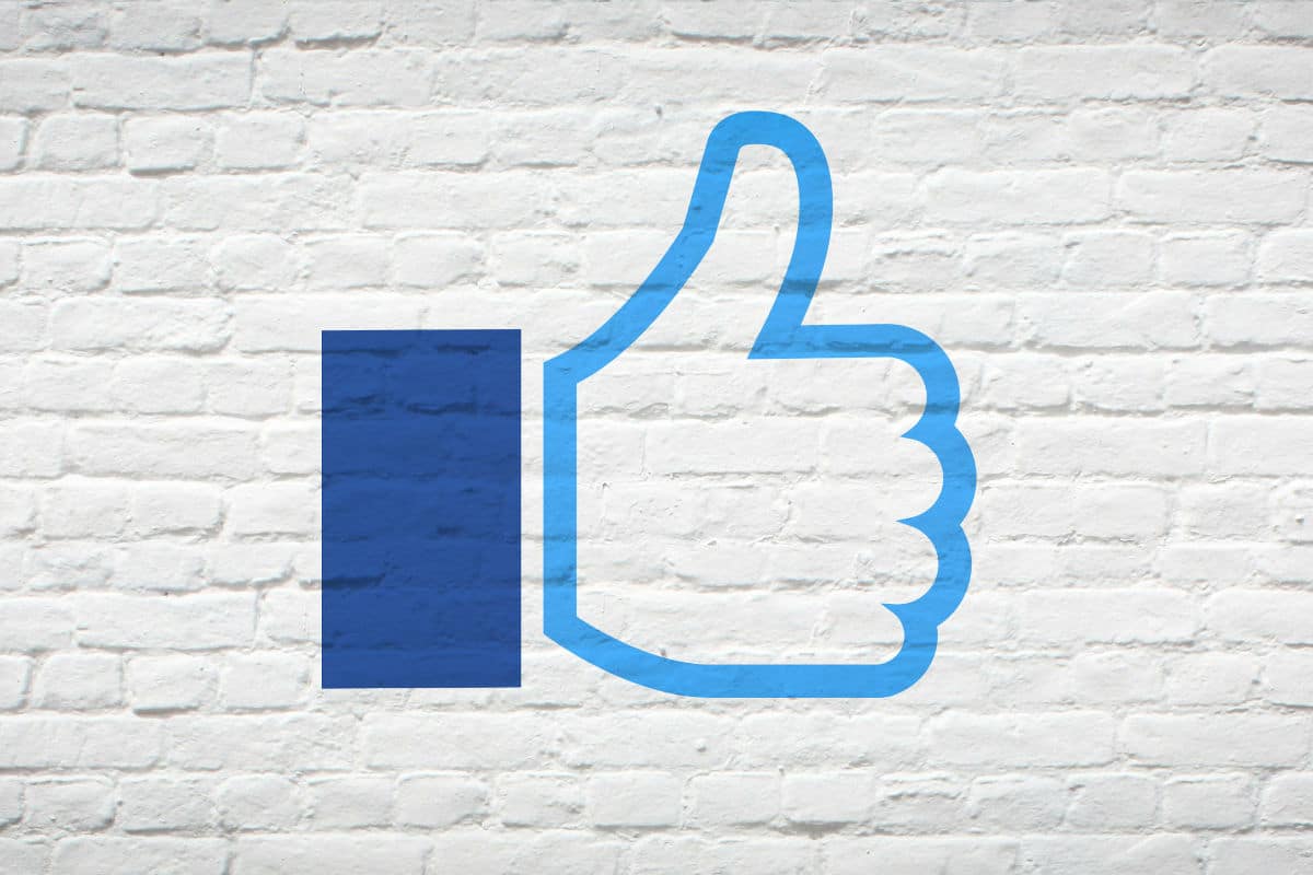 Facebook Tools: Man sieht ein blaues Gefällt-mir-Zeichen auf weißem Hintergrund