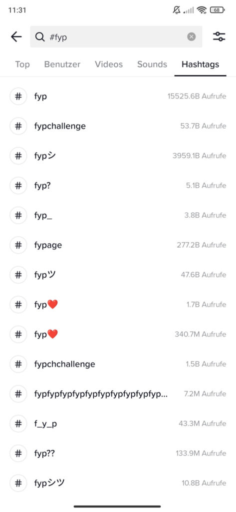 Übersicht über die Suchfunktion bei TikTok