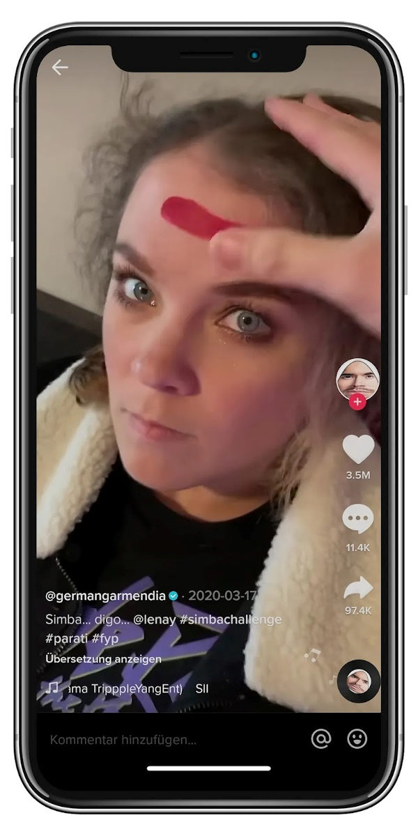 TikTok-Werbung simbachallenge