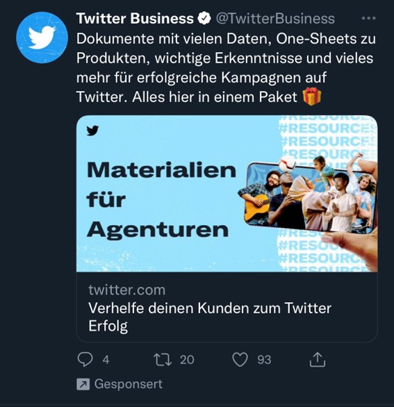 Social Ads Twitter Beispiel